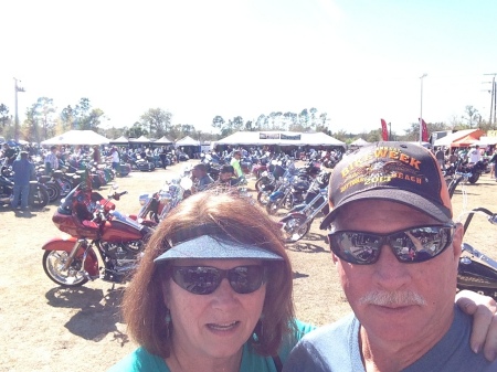 My wife Trevelyn and me at Daytona Bike Week.