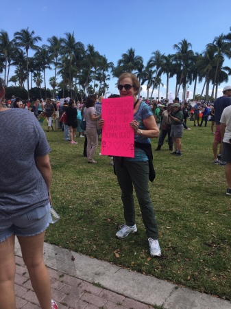 At protest march after Trump won in 2016.