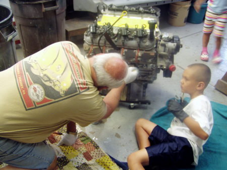 Teaching my grandson about cars and detailing