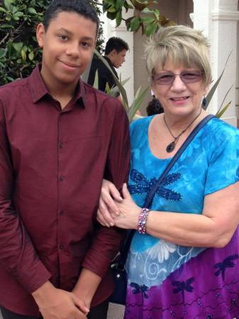 Me and my grandson at his awards ceremony from High School