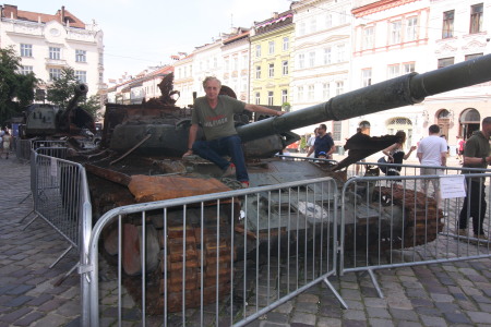 Display of destroyed Russian tanks etc.. 