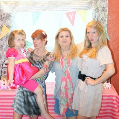 my daughters, grand daughter and me on Riley's 5th birthday !!!