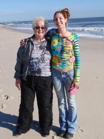 ERIN AT THE BEACH WITH HER GRANDMOM INLAW