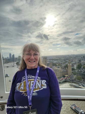On the London Eye (Big Ben in the background)