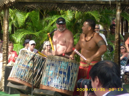 Jamming with my new Tonga brother!