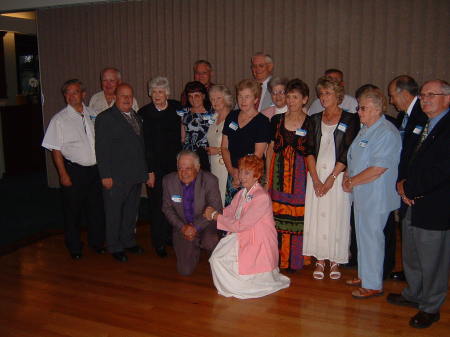 My mom (colorful dress) -her 50th H.S. reunion