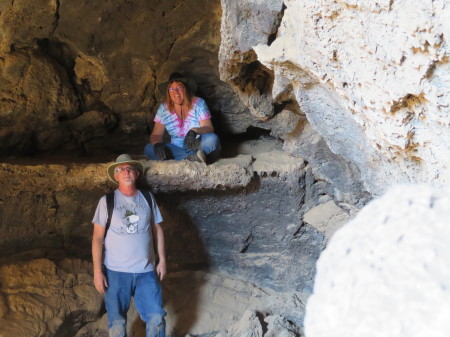 Gary and Kelly exploring the Pisgah Lava Tubes