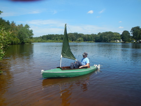 My husband's self made sailboat