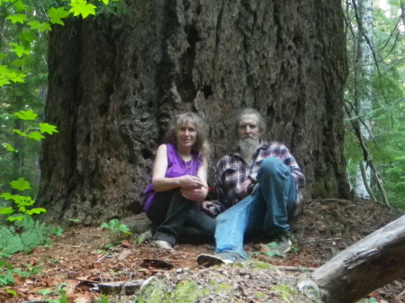Me and Walt by huge tree Lava Lk Rd 2019