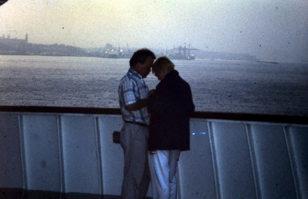 Proposing to Cheryl as we sail into Istanbul at sunrise in 1993.