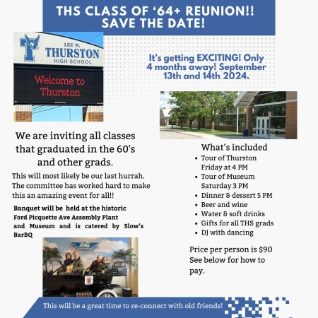 Thurston High School Class of '64 60th Year Reunion + '63 & '65 +