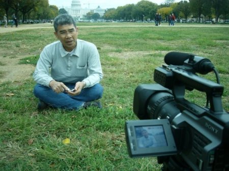 As Thai TV news reporter in Washington DC 2004