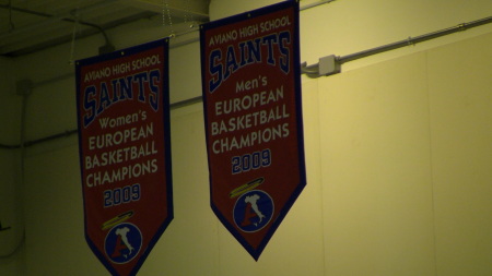 Aviano HS 2009 Banner for both Boys and Girls both won European Title