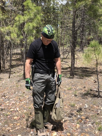 Greg, hunting for fossils.