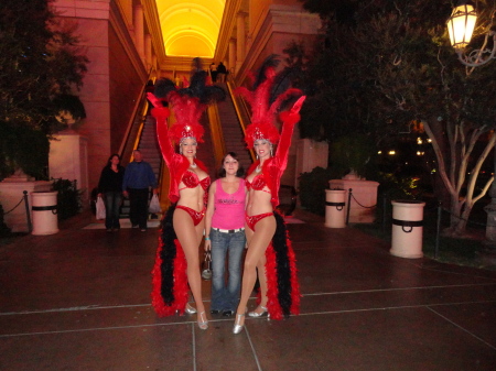My daughter Jenny & two show girls in LasVegas