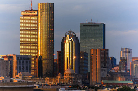 Back Bay Boston At Sunset