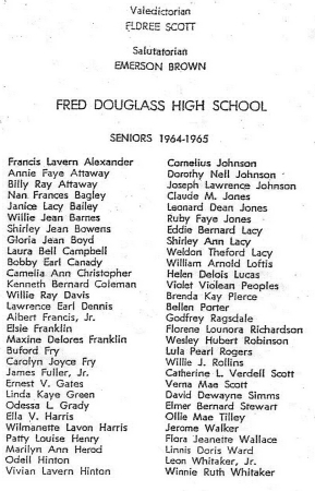 Fred Douglass Class of 1965