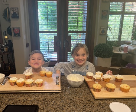 Kyle and Ava making cupcakes 10/23