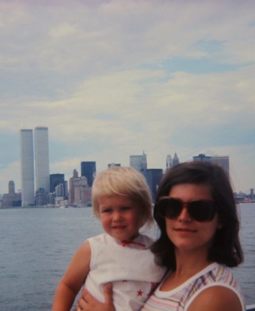 Jeanene and Shari with World Trade Center 