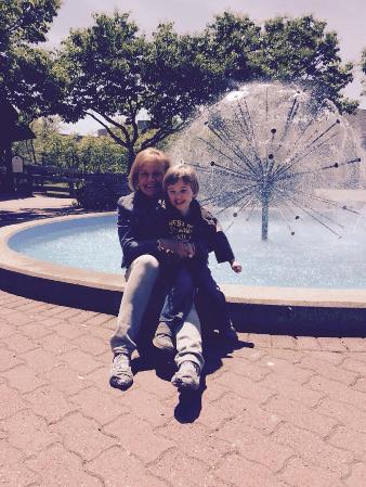 Naperville IL river walk with grandson