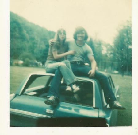 Cheryl & me & my 1st car at Cheryl prom piknik