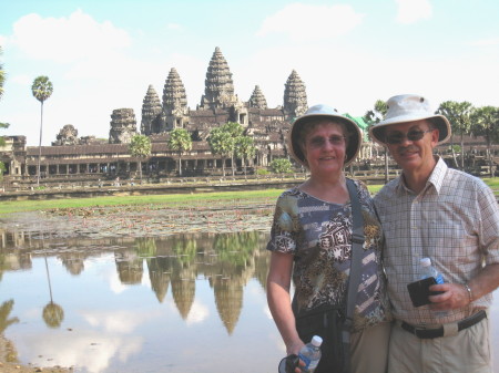 at Angkor Wat, Cambodia with Shirley