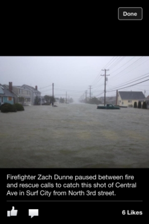 Surf City as water comes down street