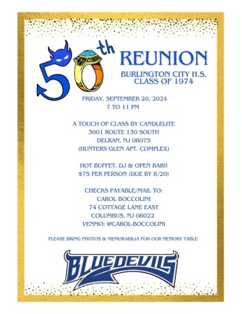 Burlington City High School 50th Class Reunion
