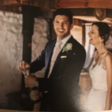 Ashley and Aaron celebrating their marriage 