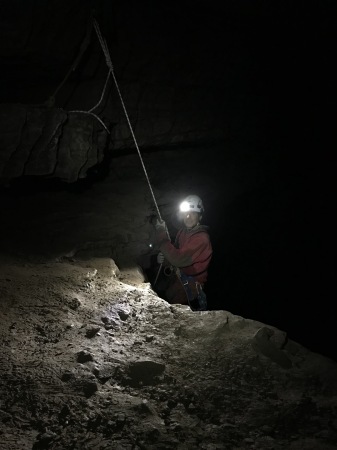 About to rappel into Stupendous Pit, TN 202' 