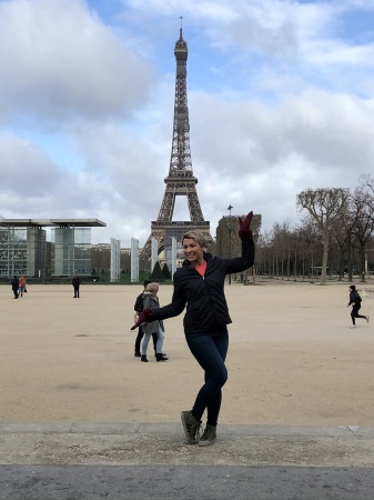 My daughter Leslie at the Eiffel Tower