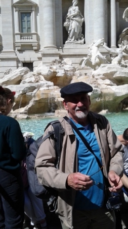 Enjoying the Trevi Fountain in Rome Apr 2019