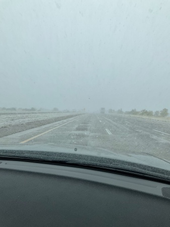 Driving home from Kansas thru a snowy blizzard