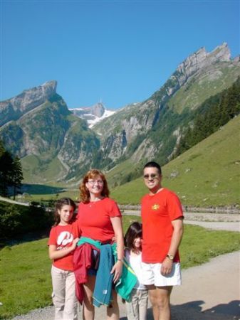 Jeannnine and family in Switzerland 2004