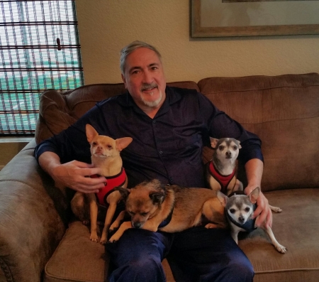 Clark and our 4 dogs