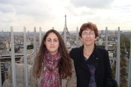 Anat and Naomi overlooking the Eiffel Tower