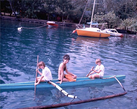 My private crew in Tahiti, 1974.