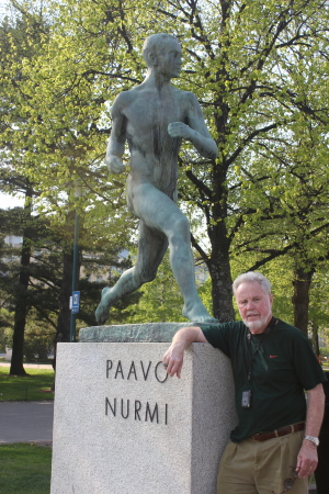 with Paavo Nurmi in Helsinki, Finland