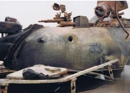 HEAT round exit hole Iraqi T-54