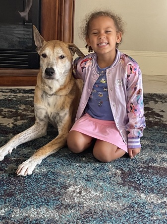 My granddaughter and her dog