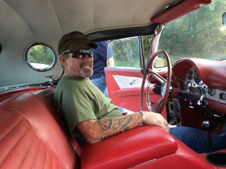 Me in our 57 Ford Thunderbird