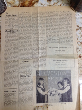 Brenda Mayall's album, Steveston High News Paper