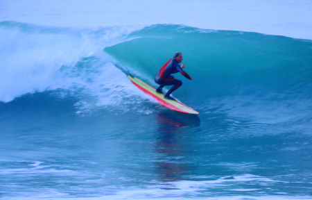 Surfing in San Diego.