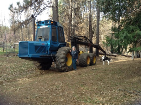 Equipment used to remove the burnt trees from our property