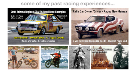 Some of my past racing experiences