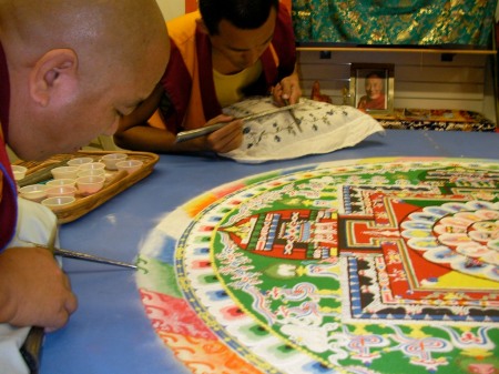 Constructing Medicine Buddha Sand Mandala