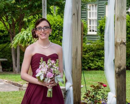 Carli at Lacey's wedding.