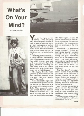 Story published in Naval Safety Magazine