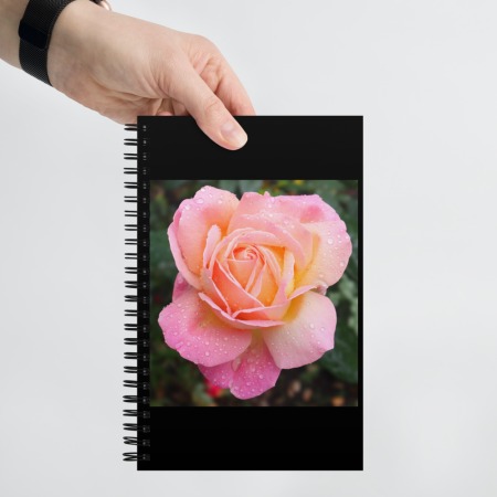 Beautiful Pink and Yellow Rose spiral notebook