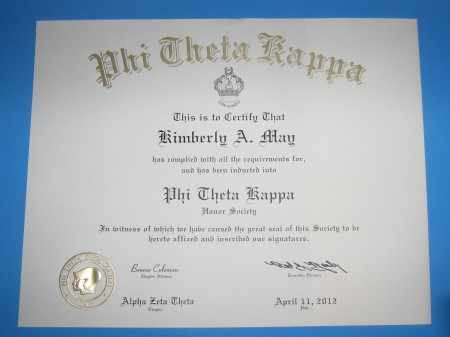 Kimberly Ann (Reynolds) May's album, Phi Theta Kappa Induction